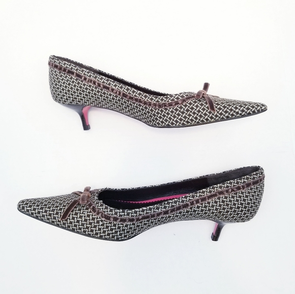 Boden Tweed Textured Kitten Heel Pumps, Size 8 - Picture 2 of 14